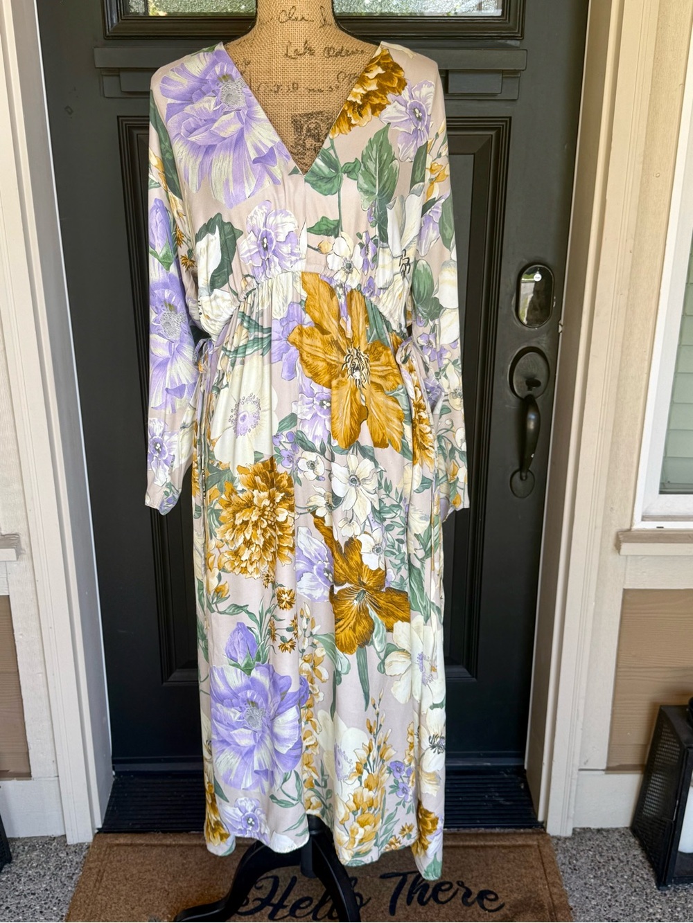 ASOS EDITION Floral Satin Midi Dress Oversized Cottagecore Wedding Guest US 8